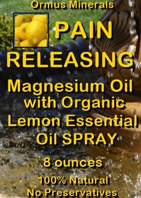 Ormus Minerals -Pain Releasing Magnesium Oil with Organic Lemon Essential Oil Spray